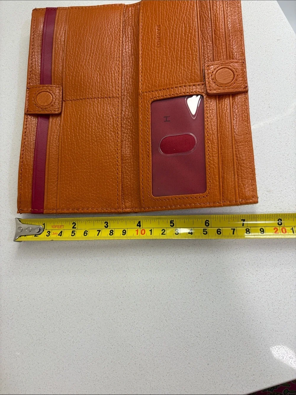 Hammitt 110 North Candlelight Orange Leather w/ Silver Rivets Wallet—Roomy! New